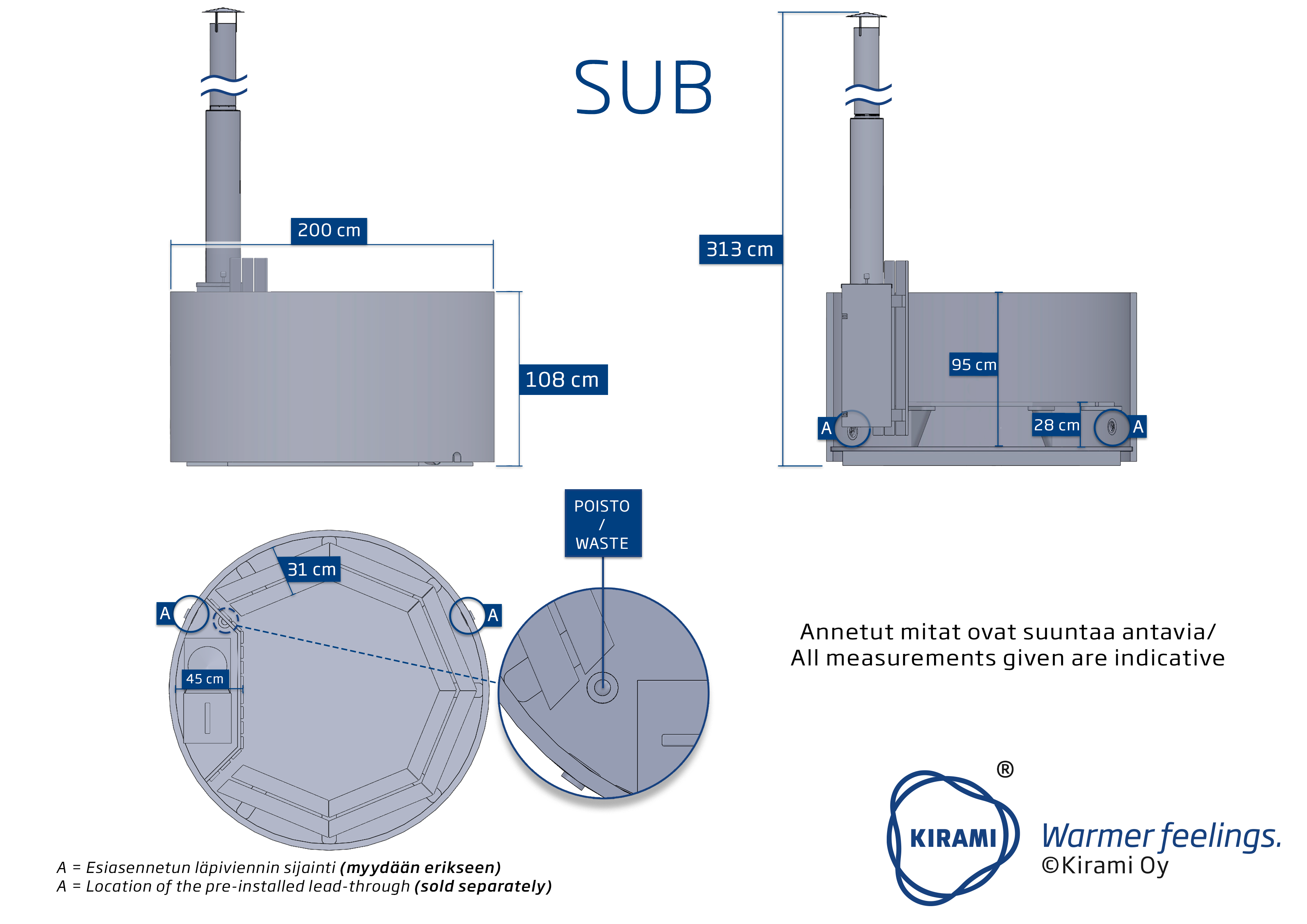 Original Woody L Sub dessin dimensionnle