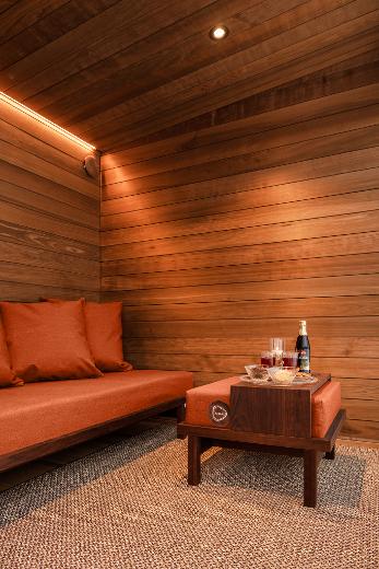 Kirami FinVision® -ensemble canapé pour salon d’hiver, avec revêtement orange