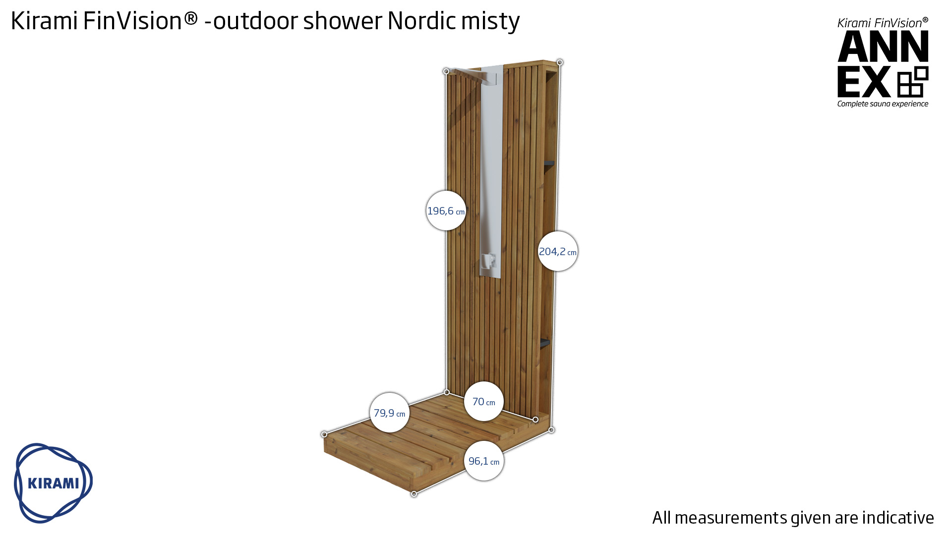 Kirami FinVision® -outdoor shower Nordic misty pour la terrasse