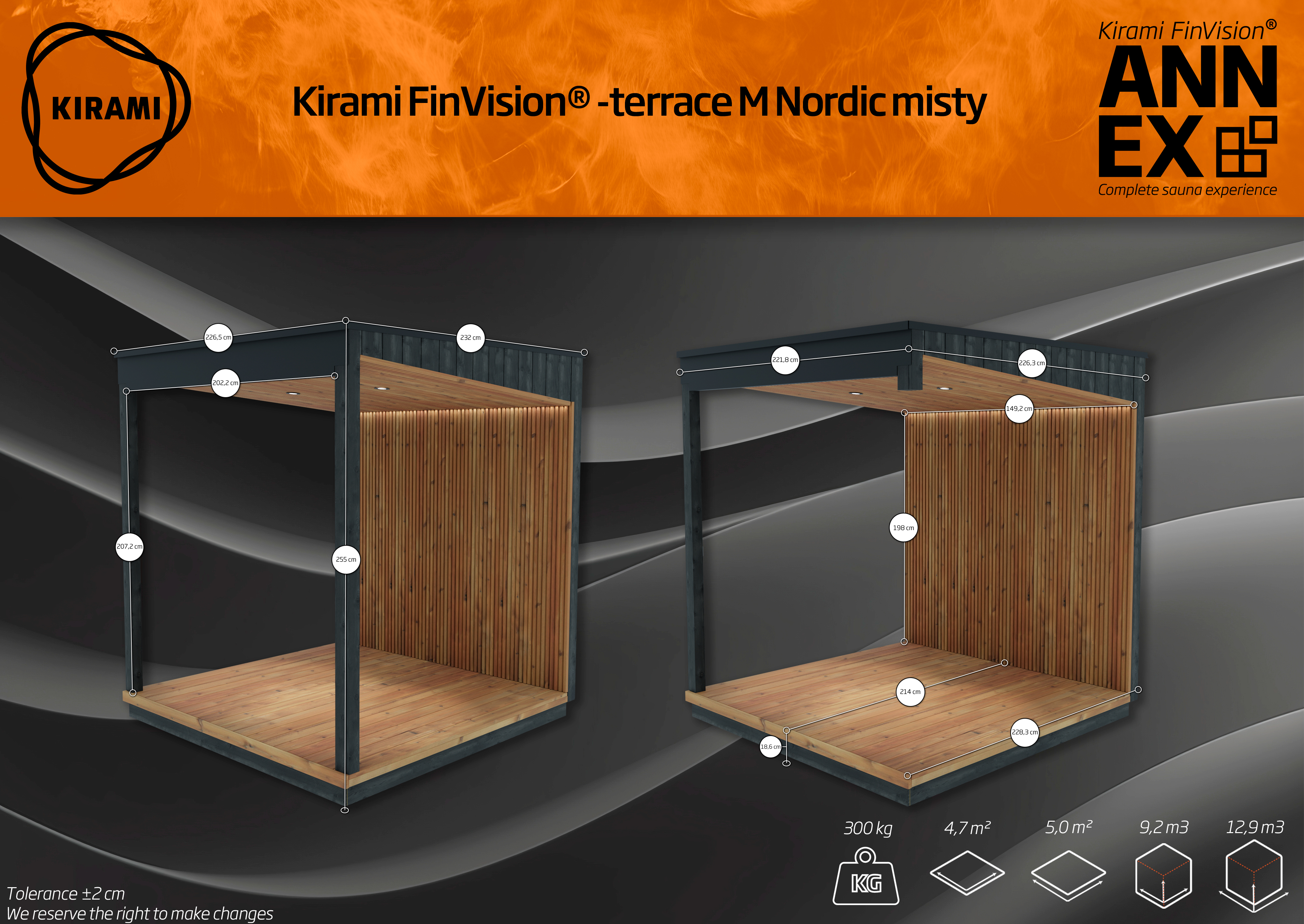 Kirami FinVision® -terrasse M Nordic misty