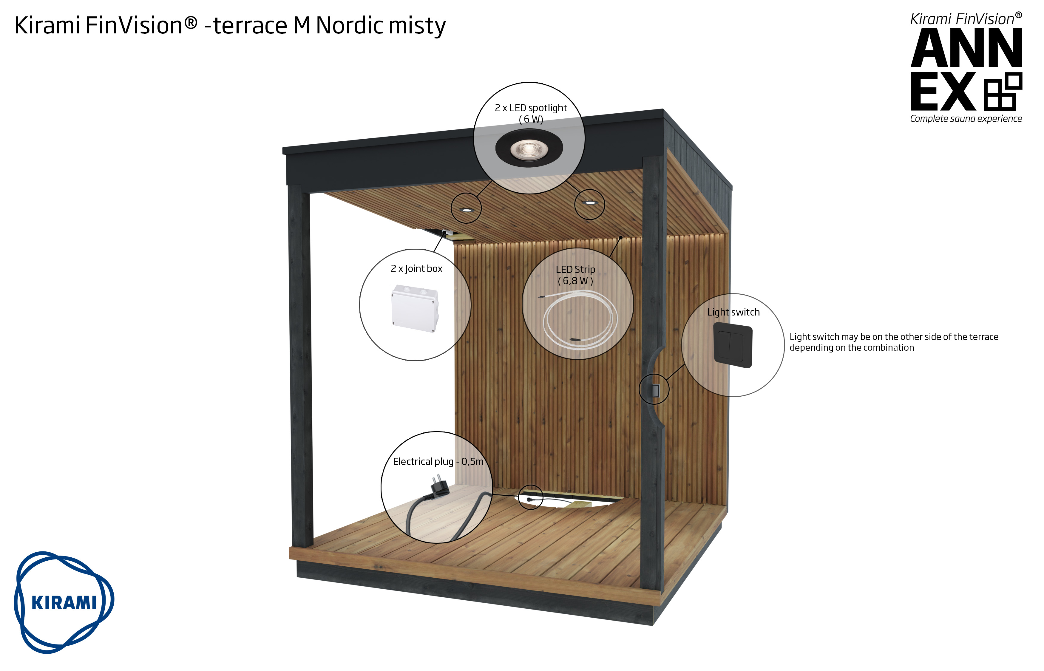 Kirami FinVision® -terrasse M Nordic misty