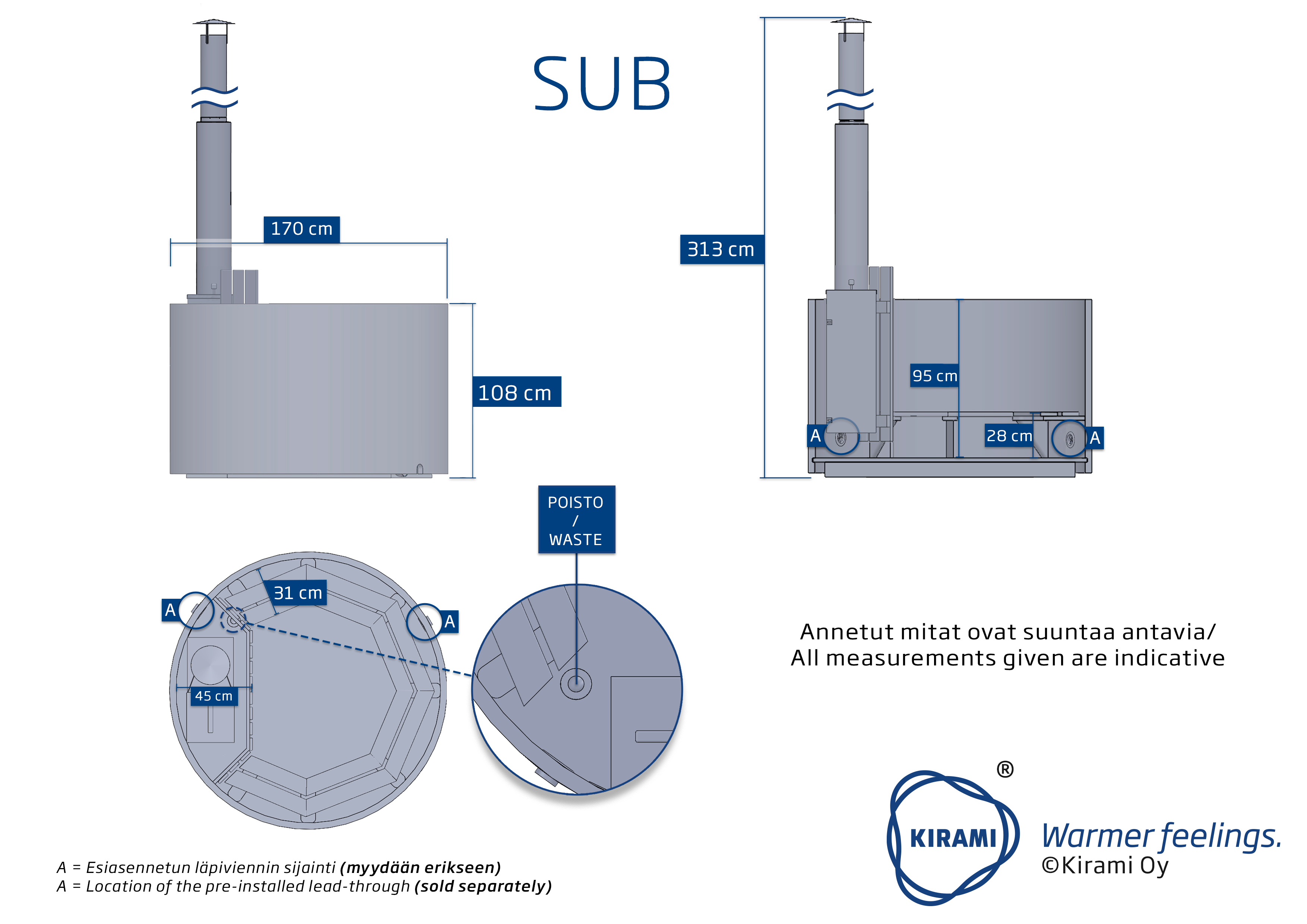 Woody M Sub dessin dimensionnle