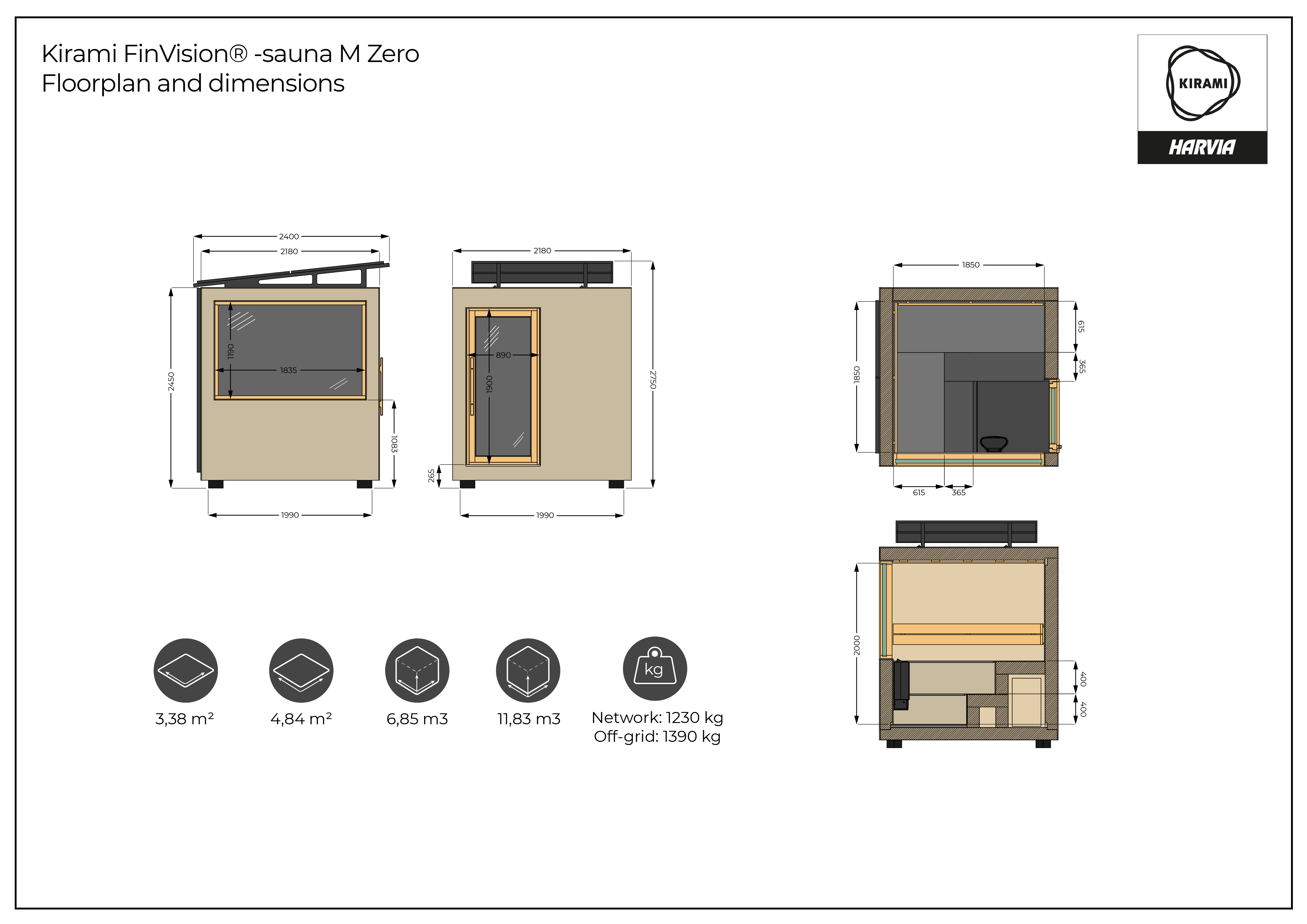 Sauna M Zero_Floorplan-and-Dimensions
