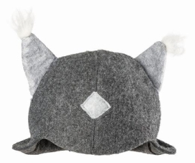 Kirami Tubhat Lynx tuft gray - Un bonnet de sauna avec ces touffes de poils blancs s'inspire du lynx.