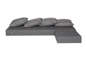 Coussins pour ensemble de canapé (avec canapé, pouf et 4 x oreillers), gris