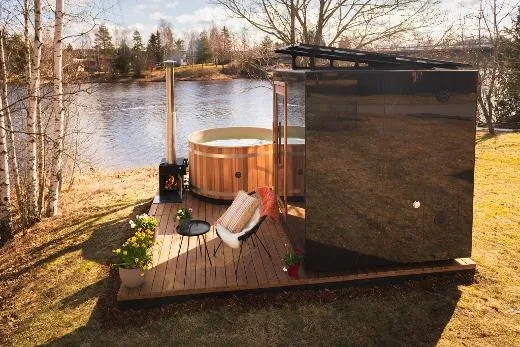 Kirami FinVision® -sauna M Zero (GlowBlack and CoralWhite)_Solarsystem model