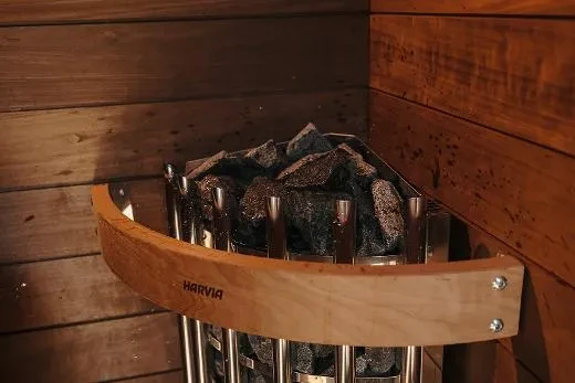 Kirami FinVision® -sauna S Misty, Harvia Glow Corner heater