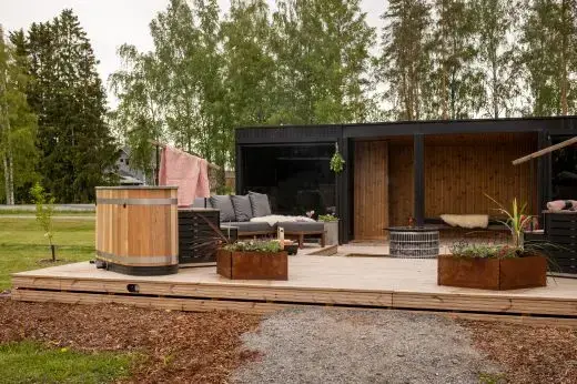 Kirami FinVision® -sauna M Misty, Harvia Virta Combi 10,8 kW - sauna extérieur